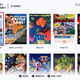 A screenshot of the Evercade VS user interface, showing a selection of retro game ads.